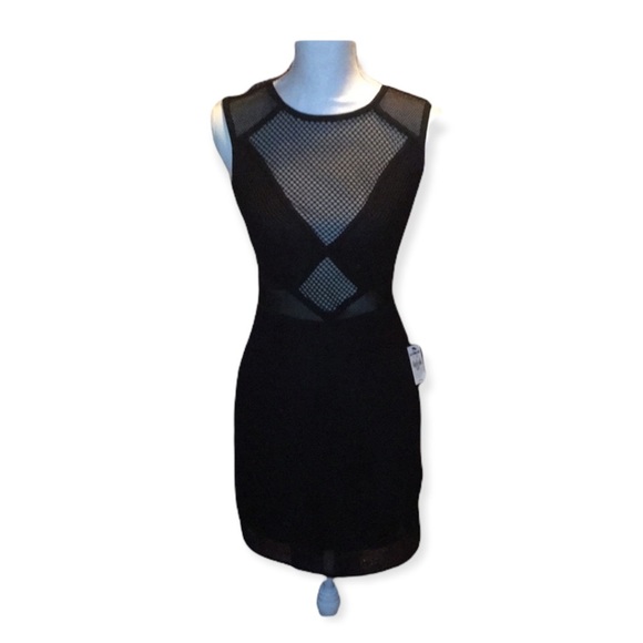 EXPRESS Mesh Cutout Little Black Dress NWT - Picture 2 of 9